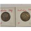 Image 1 : 1944-S AND 1946 AUSTRALIA SILVER SHILLINGS