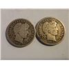 Image 1 : 1912 AND 1913 SILVER BARBER DIMES