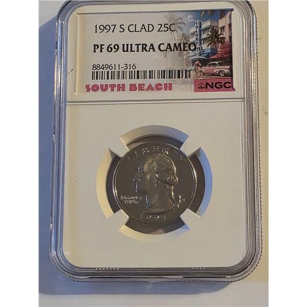 1997-S WASHINGTON QUARTER NGC PF 69 ULTRA CAMEO