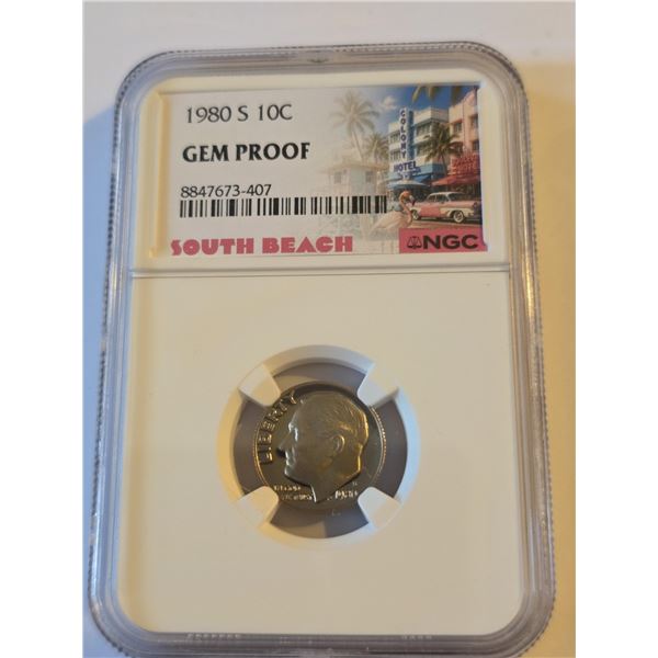 1980-S ROOSEVELT DIME NGC GEM PROOF