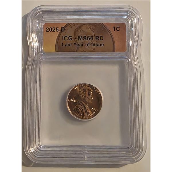 2025-D LINCOLN CENT ICG MS66 RD
