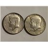 Image 1 : 2-1968-D JFK 40% SILVER HALF DOLLARS