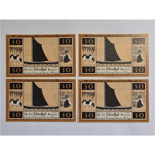 4-1921 LILIENTHAL GERMANY 50 PFENNIG CU NOTGELDS