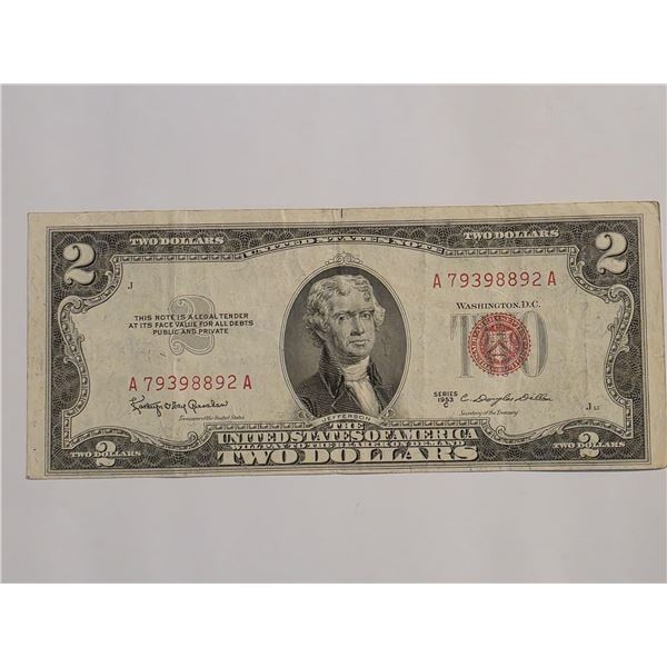 1953-C UNITED STATES TWO DOLLAR RED SEAL NOTE