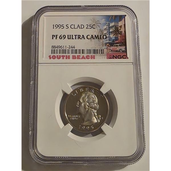 1995-S WASHINGTON QUARTER NGC PF 69 ULTRA CAMEO