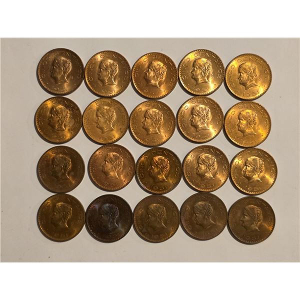 20-1951 MEXICO 5 CENTAVOS UNC COINS