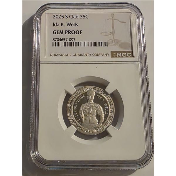2025-S QUARTER IDA B. WELLS NGC GEM PROOF