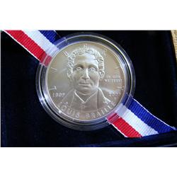 Louis Braille Bicentennial Silver Dollar 2009
