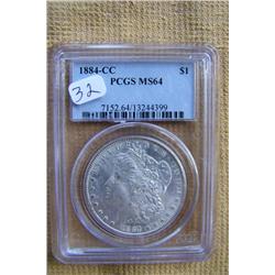 1884 CC Morgan PCGS MS64