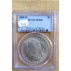 1890 O Morgan PCGS MS63