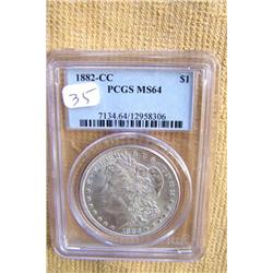 1882 CC Morgan PCGS MS64