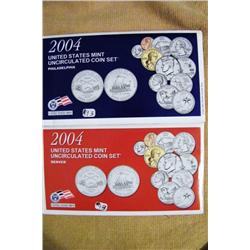 (2) 2004 US Mint Unc Coin Sets