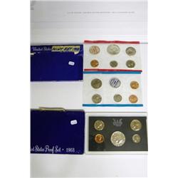 (2) 1968 US Proof Sets P & D