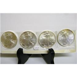 (4) Silver Eagles - 1998, 99, 2000 & 2001