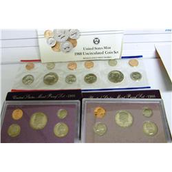 (2) 1988 US Proof Sets & 1 - 1988 Unc