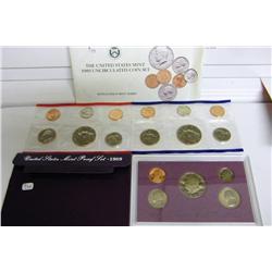 1989 US Mint Proof & 1989 Unc Coin Set