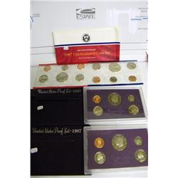 (2) 1987 US Proof Sets & 1987 Unc Set w/D & P