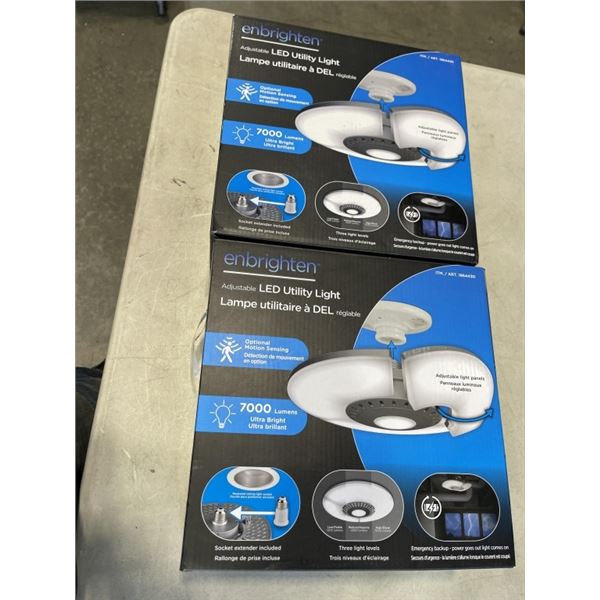 2 ENBRIGHTEN LED ADJUSTABLE UTILITY LIGHTS