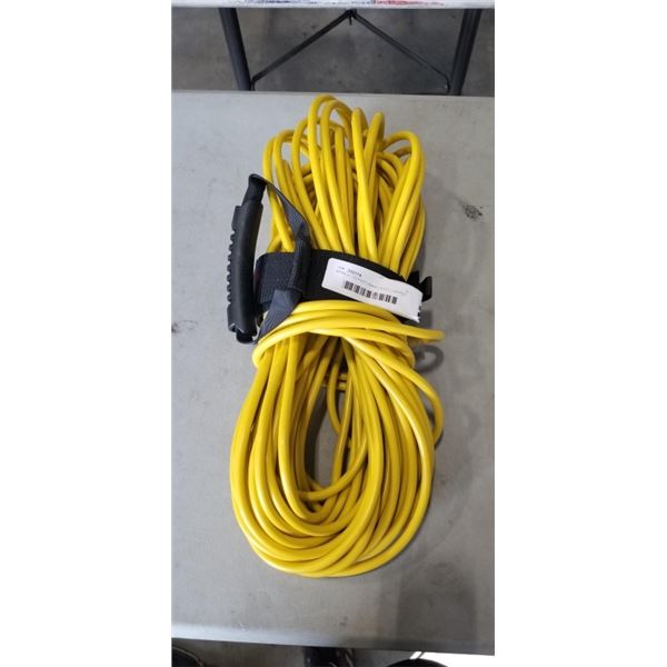 APPROX 100 FOOT HEAVY DUTY  LIGHTED YELLOW EXTENSION CORD. 16AWG/3C