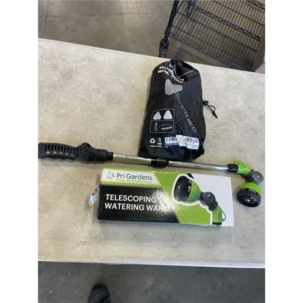 TWO MULTI-PATTERN TELESCOPIC WATERING WANDS AND A MICROFIBER CAR WINDOW CLEANER