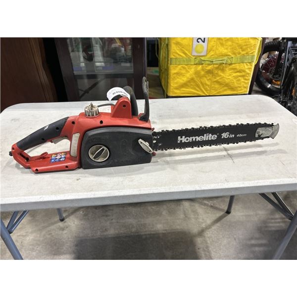 HOMELITE ELECTRIC CHAINSAW, WORKING
