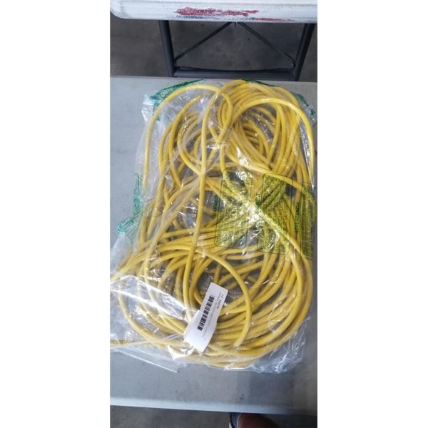 APPROX 100 FOOT HEAVY DUTY  LIGHTED YELLOW EXTENSION CORD. 12AWG/3C