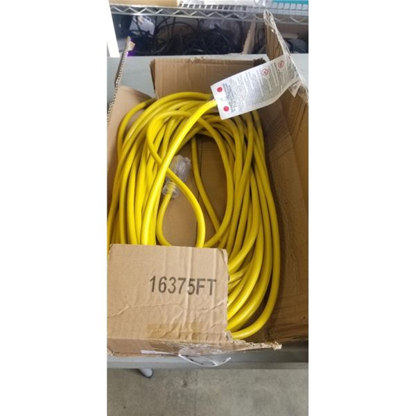 75 FOOT HEAVY DUTY LIGHTED YELLOW  EXTENSION CORD. 16AWG/3C