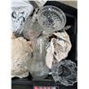 Image 2 : LARGE TOTE OF ESTATE & ANTIQUE CRYSTAL AND ETCHED GLASSWARE