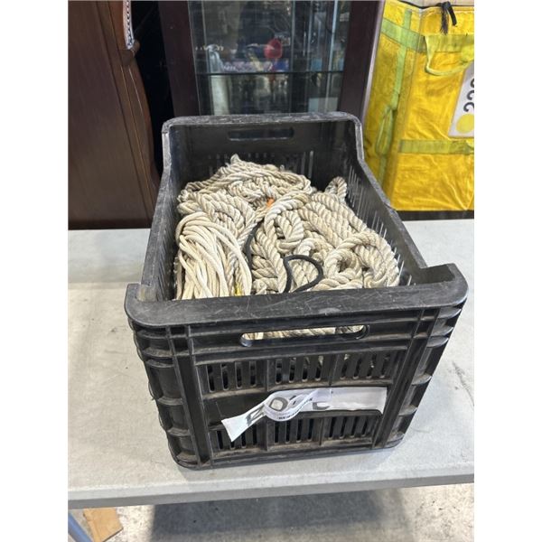 CRATE OF ROPE AND CORD