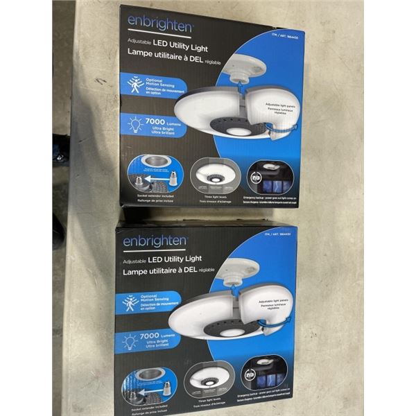 2 ENBRIGHTEN LED ADJUSTABLE UTILITY LIGHTS