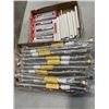 Image 1 : TRAY OF ALUMINUM POCKET LEVELS & CARPENTER PENCILS AND TRAY OF 10 NEW GAS CONNECTORS