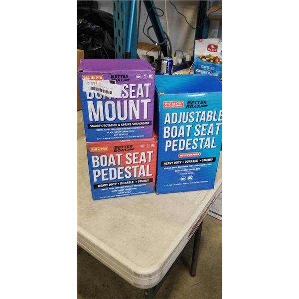 2 BETTER BOAT SEAT PEDESTALS AND BETTER BOAT SEAT MOUNT