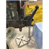 Image 5 : BLUE METAL BOX, MANUAL DRILL PRESS AND 2 TOW STRAPS