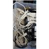Image 3 : 2 WORKLIGHTS AND 3 EXTENSION CORDS IN PLASTIC TOTE