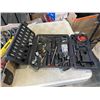 Image 4 : TRAY OF TOOLS INCLUDINGDEWALT TOOL BAG, CASED HAND TOOLS, EXTENSION CORD ETC