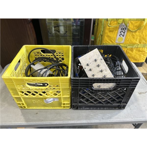 2 CRATES OF ELECTRICAL AND POWER SUPPLIES