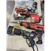 Image 2 : TOTE OF TOOLS INCLUDING JOBMATE RECIPROCATING SAW RYOBI DRILL ETC. WORKING
