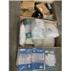 Image 1 : TRAY OF ZENO SHOWER CURTAINS AND TRAY OF ANTI SNORING CHIN STRAPS AND HERNIA BELTS