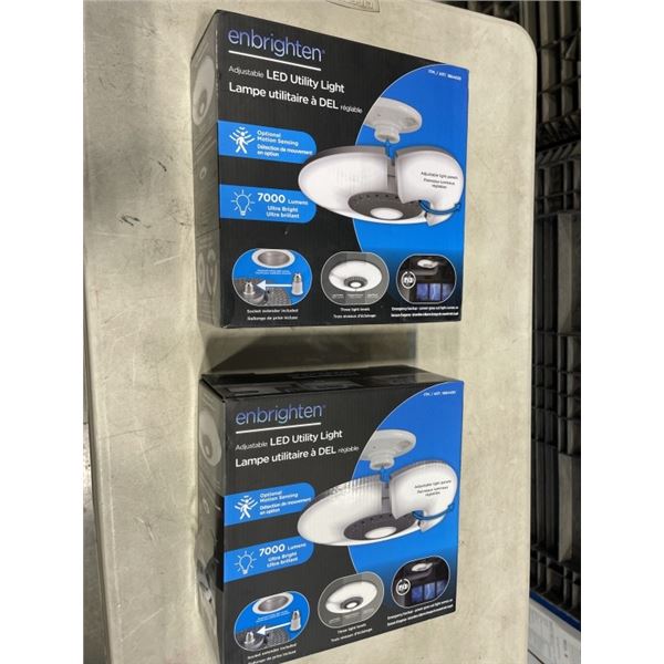 2 ENBRIGHTEN LED ADJUSTABLE UTILITY LIGHTS