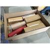 Image 2 : 5 MONT-CLAIR STAINLESS STEEL WATER BOTTLES, MONT-CLAIR KRISTAL GLASS BOTTLE WITH SLEEVE, AND MONT-CL