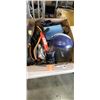 Image 1 : TRAY OF TOOLS INCLUDING PIUSI MADE IN ITALY HAND PUMP, 7 PUMP WEDGES, FACE SHIELD, FILTER