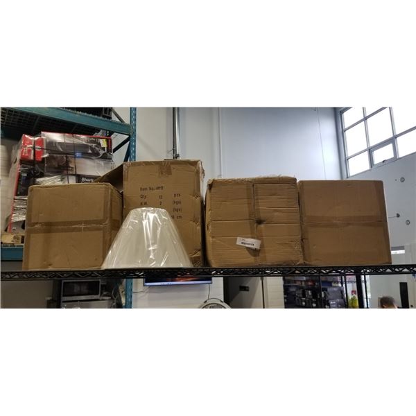 4 BOXES LAMP SHADES. 12 SHADES PER BOX. 48 TOTAL