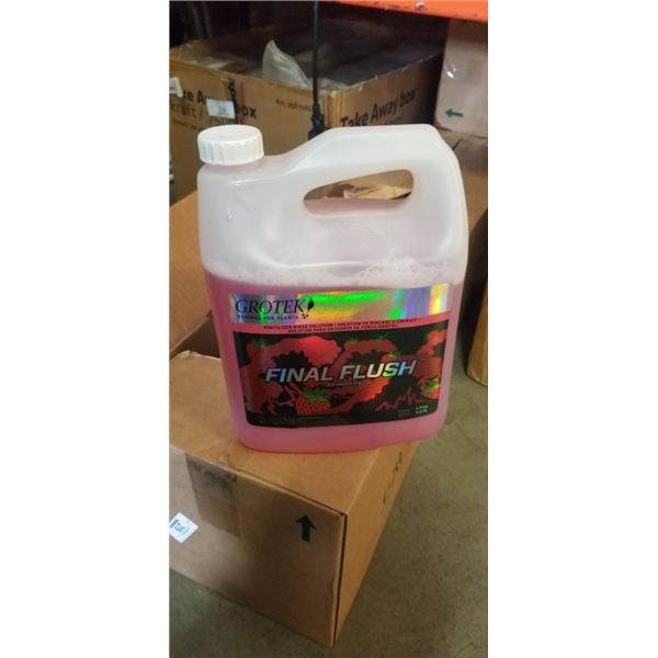 4 CASES GROTEK FINAL FLUSH PLANT FERTILIZER. 4 BOTTLES, EACH 4 LITRES PER CASE