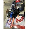 Image 1 : BOX OF SPORTING GOODS INCLUDING CALGAR FLAMES CHAMPIONSHIP RING, 2 WAYNE GRETZKY SALVINO BAMMERS TED