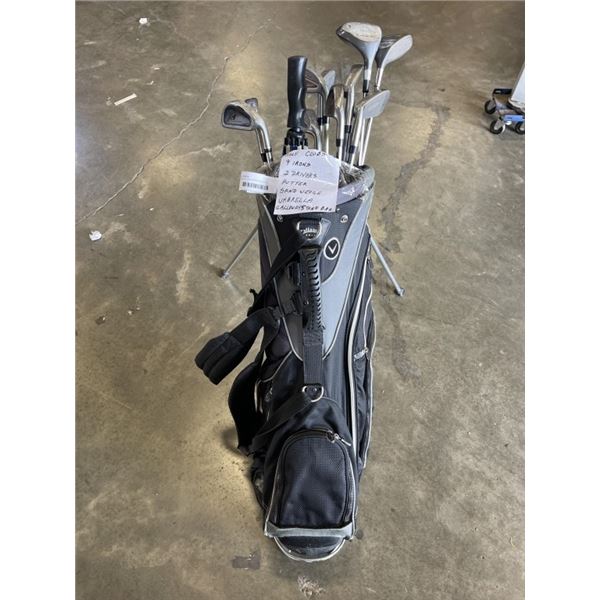 CALLAWAY GOLF STAND BAG WITH ASSORTED CLUBS