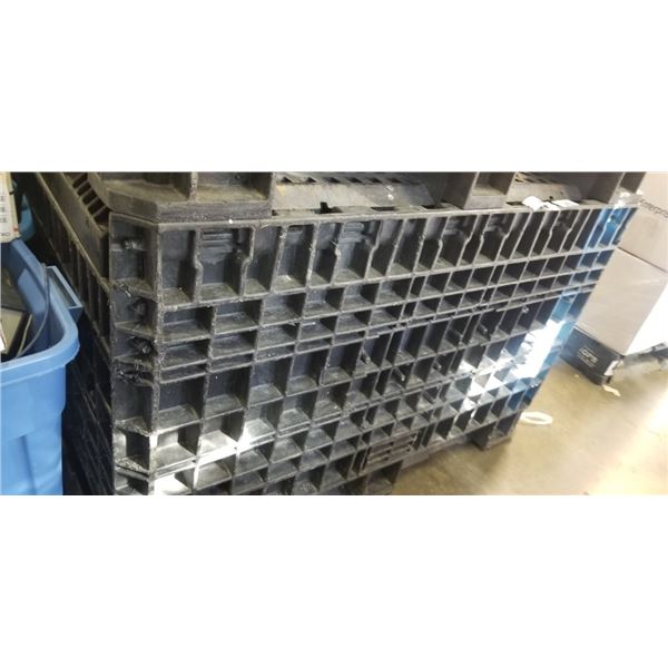 BLACK PLASTIC FOLDING PALLET CRATE, APPROX 48X45X50