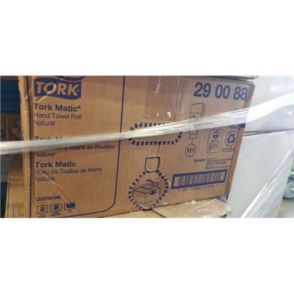 NEW CASE OF TORK HAND TOWEL ROLLS. NATURAL