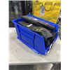 Image 1 : BLUE ULINE PARTS BIN FULL OF NEW ASTRO AI SNOW BRUSHES, COLLAPSIBLE WITH BAG