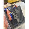 Image 3 : 2 BLACK ULINE PARTS BINS WITH ULINE NEW SAFETY GLASSES AND RUBBER GLOVES