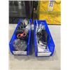 Image 1 : 2 BLUE ULINE PARTS BINS WITH ASSORTED 12V CIGARETTE LIGTHER CHARGERS AND SPLITTERS ETC